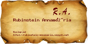 Rubinstein Annamária névjegykártya